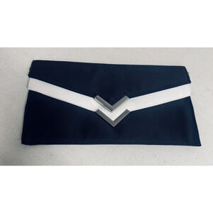 RSVP Black white Envelope Clutch Handbag Purse Satin evening bag Art Deco Gatsby